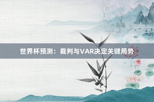 世界杯预测：裁判与VAR决定关键局势