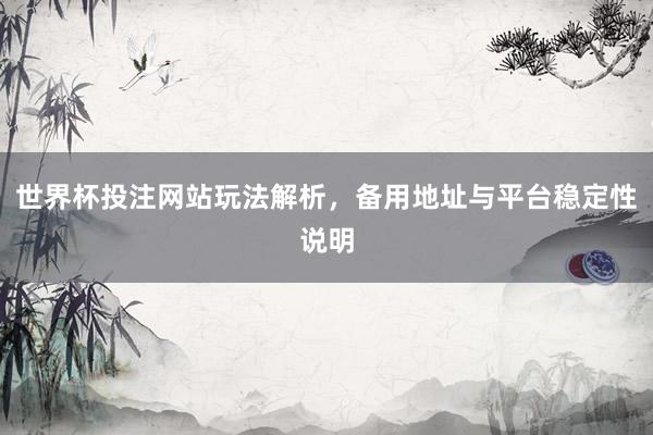 世界杯投注网站玩法解析，备用地址与平台稳定性说明